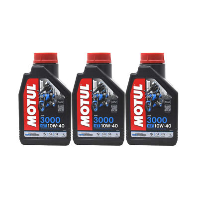 Motul 3000 4T 10W40 Mineral 4-Stroke API SL 3 Liter Engine Motor Oil 3 x 1L