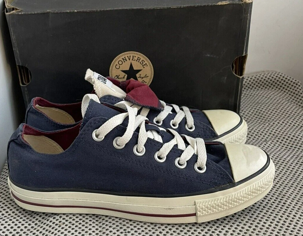 Arne orkest zingen Vintage Converse Double Tongue OX navy maroon read description 6 men 8  women | eBay