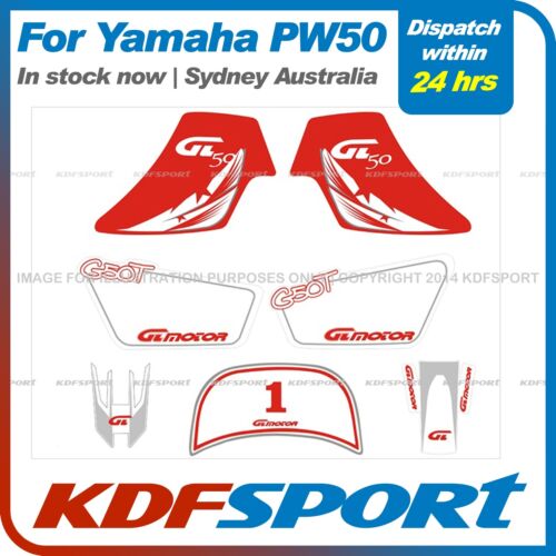 YAMAHA PW50 PEEWEE 50 3M DECAL GRAPHICS STICKER GTMOTOR RED PY50 LX50PY KDF - Foto 1 di 2