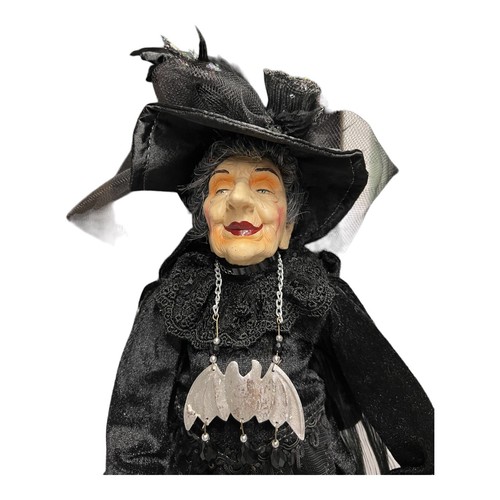 Large Freestanding Ceramic & Cloth Witch Wayne Kleski Type Halloween - 24" - Picture 2 of 8