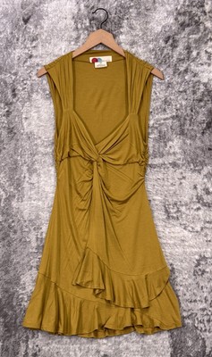 New Free People Beach Dress Small Womens Farah Yellow Sleeveless Romantic  Mini