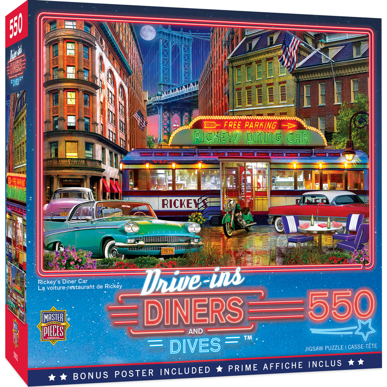 Masterpieces 550 Piece Jigsaw Puzzle - Rickey's Diner Car - 18"X24"