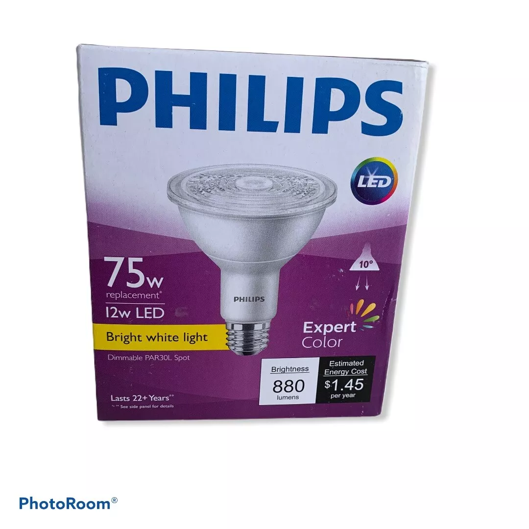 Philips 75W Replacement 12W LED Bright White Dimmable PAR30 Spot Light New