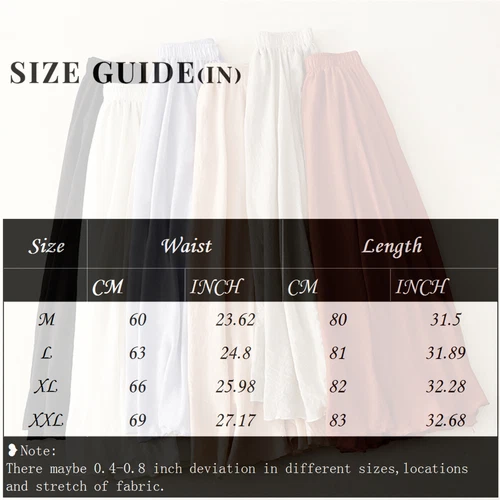 Women's Ruffled Double Layer Solid Skirt Elastic Waist A-line Skirt Large Swing - Picture 2 of 43
