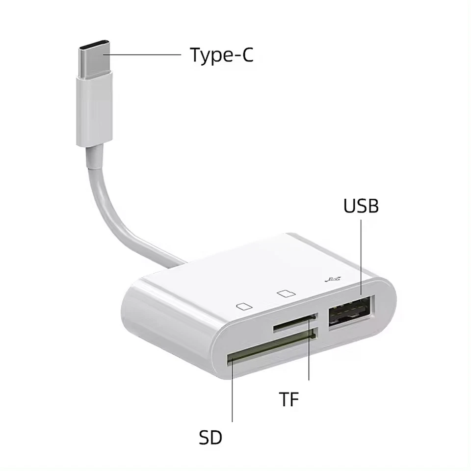 USB C SD Kartenleser Micro SD auf Typ C OTG Adapter für SDHC SDXC TF - Bild 3 von 4