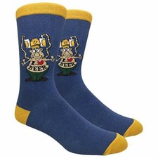Novelty Fun Crew Print Socks for Dress or Casual I Love Beer 25 
