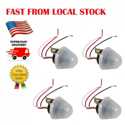 2/4pcs DC/ AC 12V Auto On Off Light Photocell Switch Control Dark to Dawn Sensor
