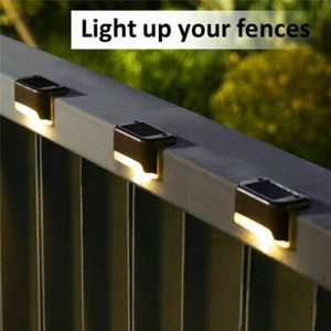 4//8 Pcs Solar LED Deck Lights Outdoor Path Garden Stairs Step Fence Lamps BLK BR