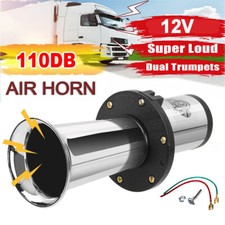 110db 12V Chrome Air Horn Ahoooogah Vintage Classic Song Dog Klaxon for Car Boat