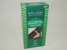 New Holiday Living 12 Count Deck & Banister Clips #4502 Christmas Decor Holder