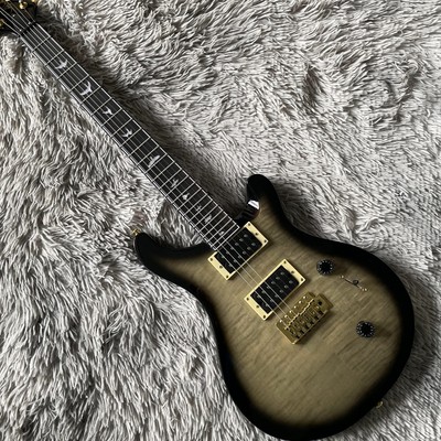 Electric Guitar PRS Green Flame Maple Top Solid Body Mahogany Gold Hardware