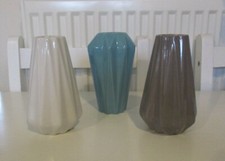 Next Vase X 3 Turquoise White And Grey.