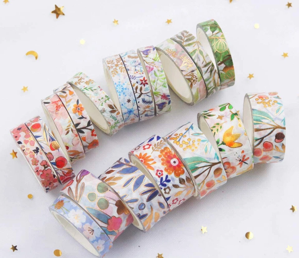 Flower Washi Tape Set Decorative Masking Tape Craft Supplies for Bullet Journal - image 2 of 4