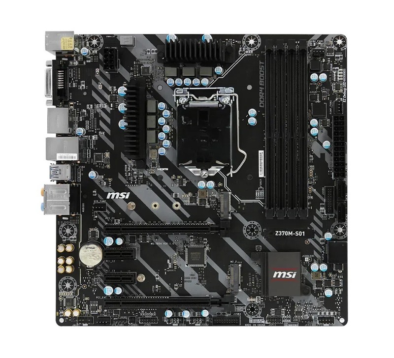 Gaming Motherboard MSI Z370M S01 mATX, Dual NVMe M.2 Slot, LGA1151 8th 9th gen
