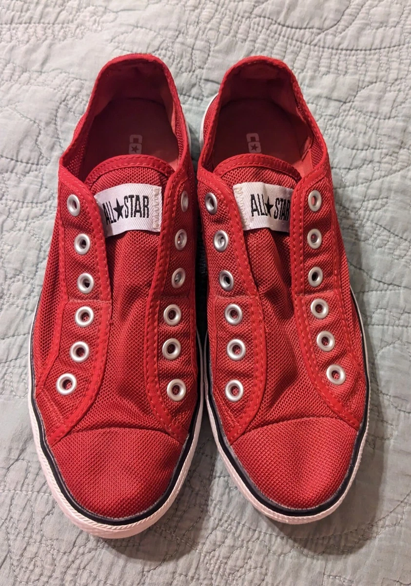 efterår kulhydrat Erasure Converse Chuck Taylor All Star Women Sz 9 Men Sz7 Shoes Red Mesh Laceless  Slipon | eBay