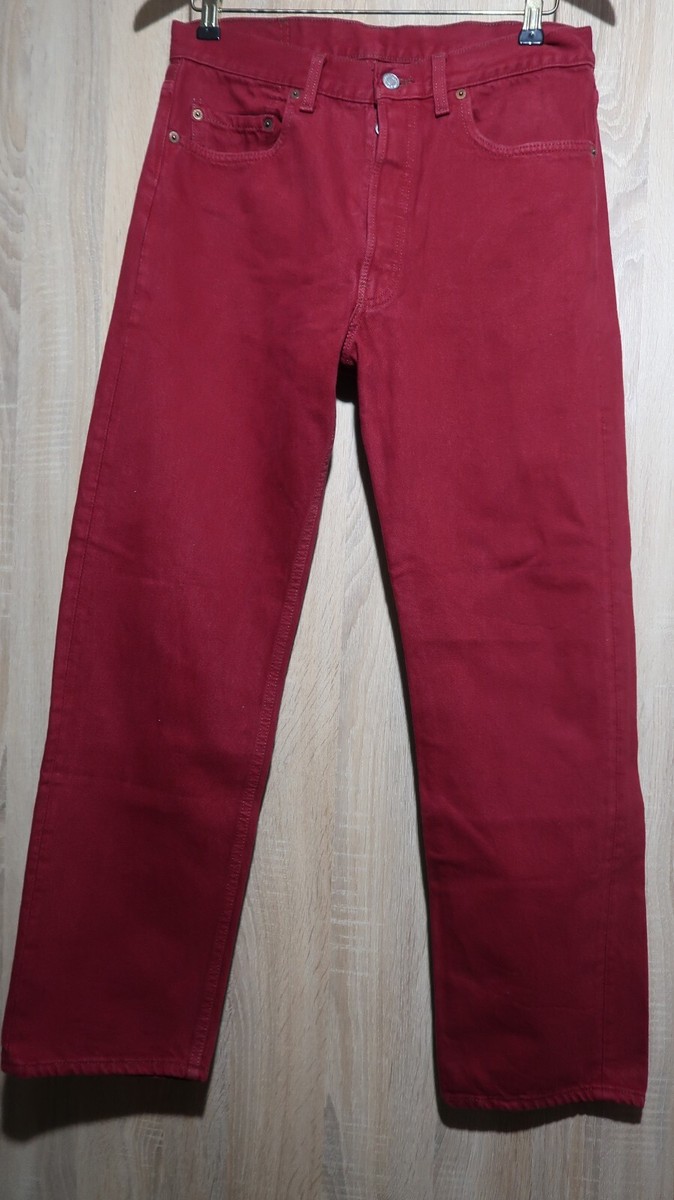 Vintage Levis Jeans Red Denim 501 Made in USA size 33 | eBay