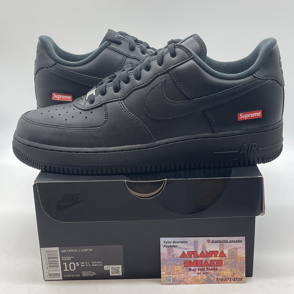 Size 10.5 - Nike Air Force 1 Low x Supreme Box Logo Black Size 10.5 - Nike Air Force 1 Low x Supreme Box Logo Black