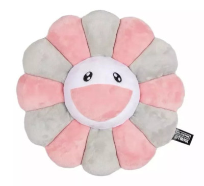 BLACKPINK + Takashi Murakami  Flower Plush Pillow Cushion 30cm 11.8 in Pink/Grey