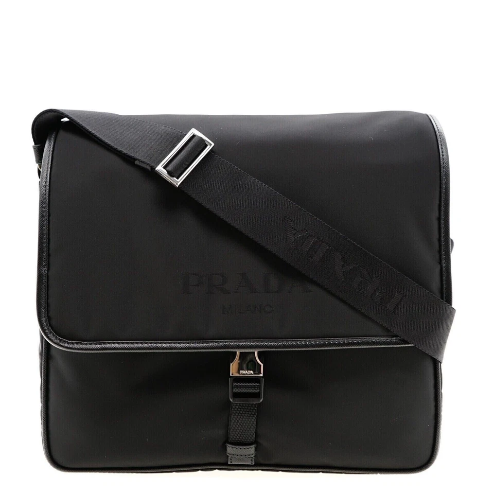 Prada Shoulder Bag Black Nylon Messenger 2VD166 New