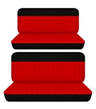 Fits 1960 Ford Falcon 4 Door Front And Rear Seat Covers Black-red Fits 1960 Ford Falcon 4 Door Front And Rear Seat Covers Black-red