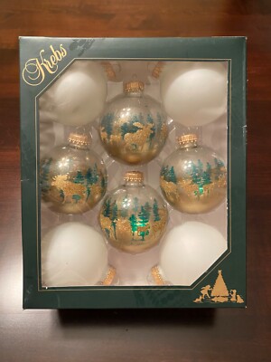 *BRAND NEW* Krebs set of 8 Christmas Ornaments w/ MOOSE