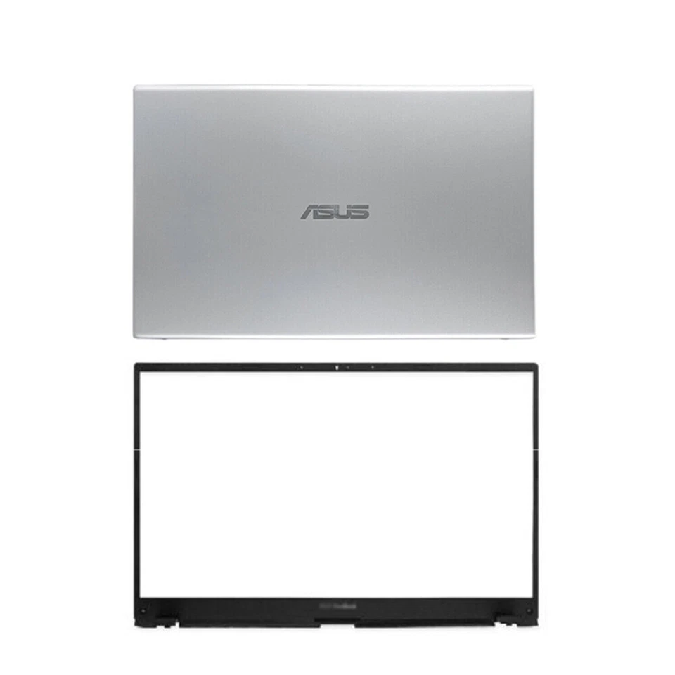 Nueva cubierta trasera LCD plateada para ASUS VivoBook X512 X512U V5000F + bisel frontal + bisagras Foto 3 de 4