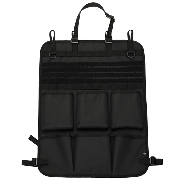 Organisateur multifonction de voiture noir avec poches en filet ajustables