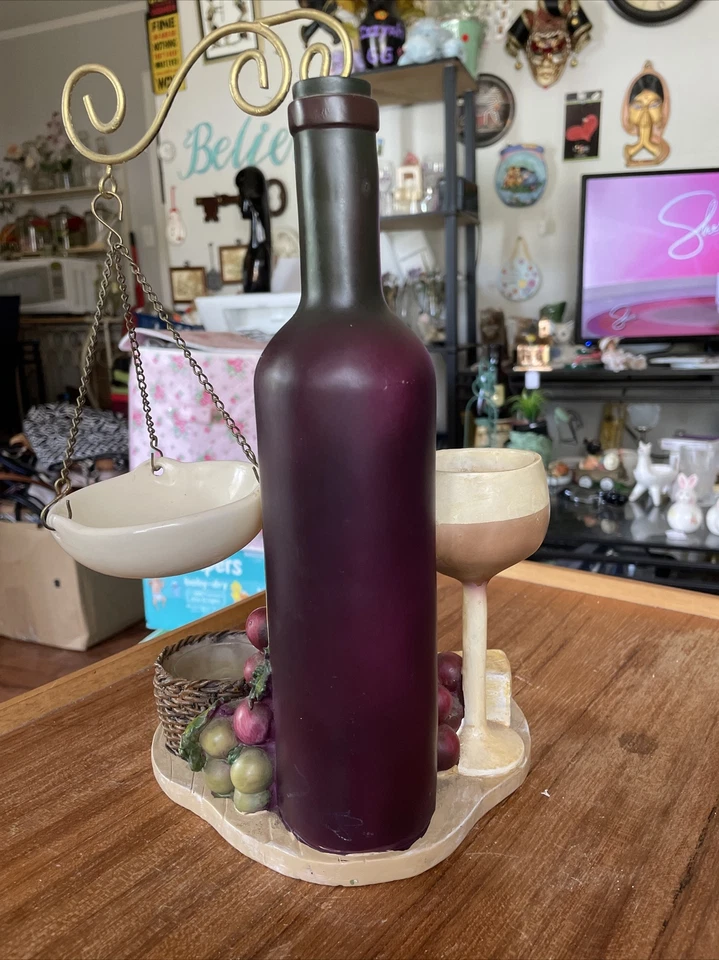 Bandeja de vino y uva y queso calentador de cera Tealight *B Foto 3 de 4