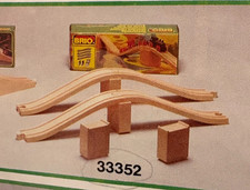 Vintage BRIO 33352 Sweden COMPLETE Bridges 4 Wooden Railway Train Set No Box