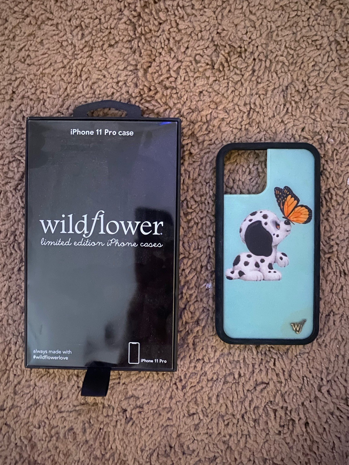 iPhone 11 Pro case with cute puppy and wildflower design-image