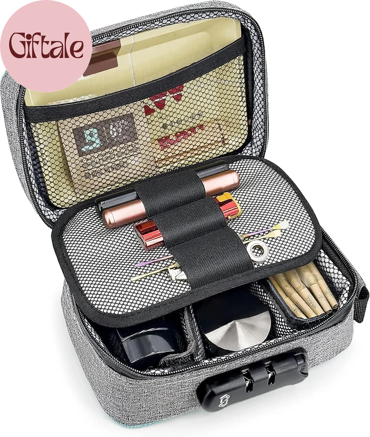 Smell Proof Bag with Combination Lock File Organizer Case Container Medicine Odo