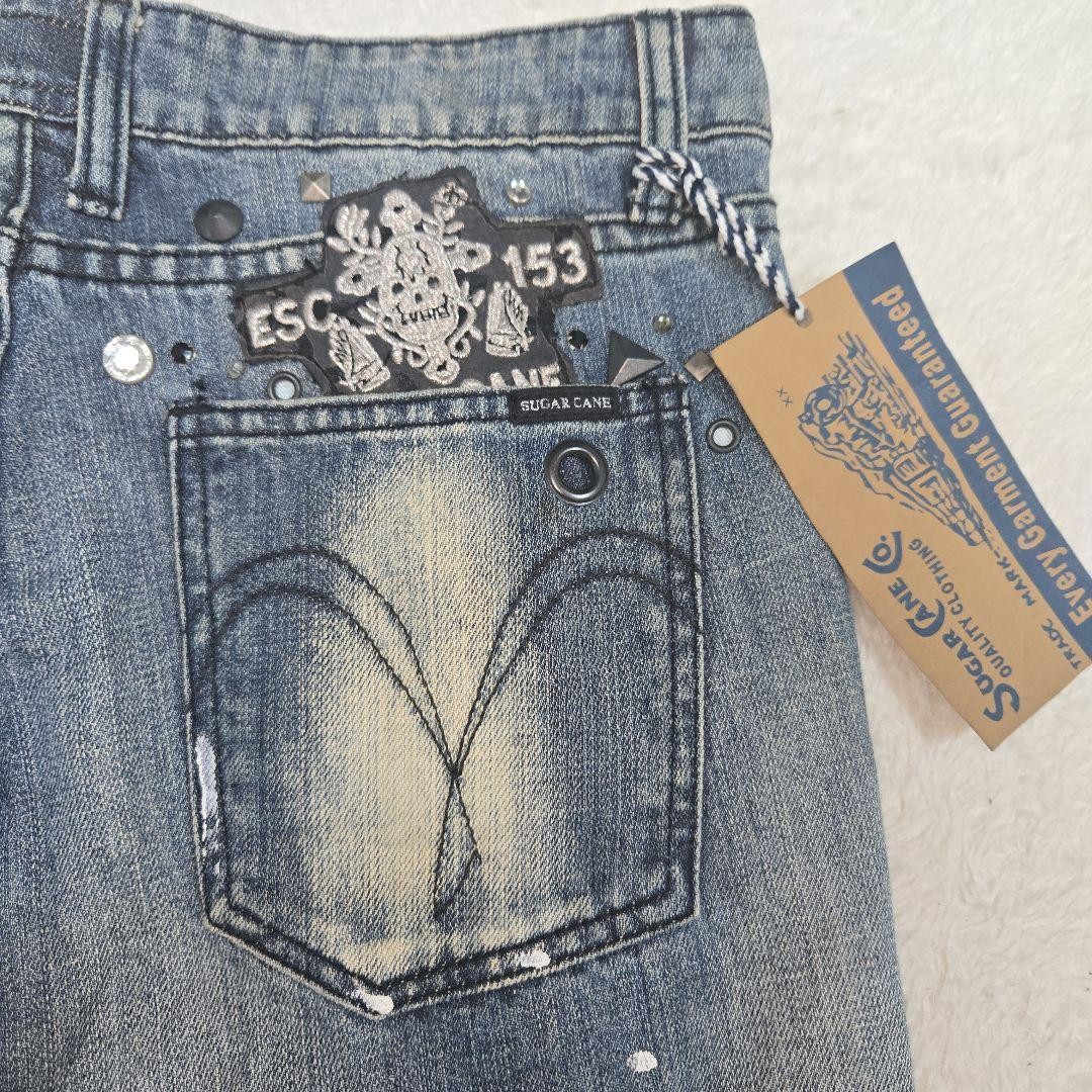 超美品 SUGAR CANE 37年 501xxモデル USA製 W29 濃紺 Rare] SUGAR CANE Straight Denim Blue Sugar Cane Studs W29