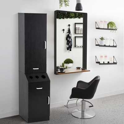 Wall Mount Styling Station for Storage,Barber Salon Equipment with Hair Dryer