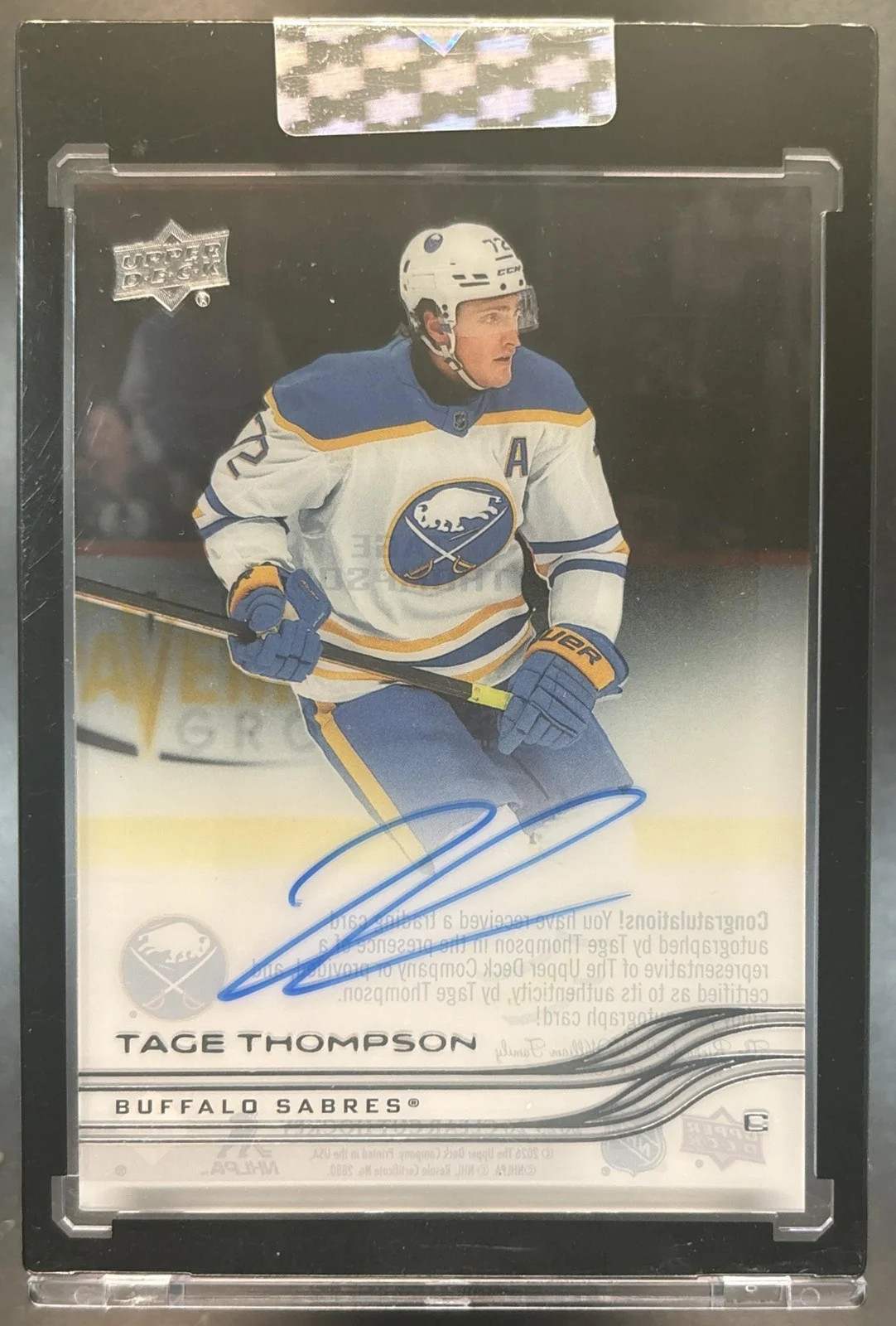 2025-26 Upper Deck Clear Cut Tage Thompson #CC-TT Auto Buffalo Sabres