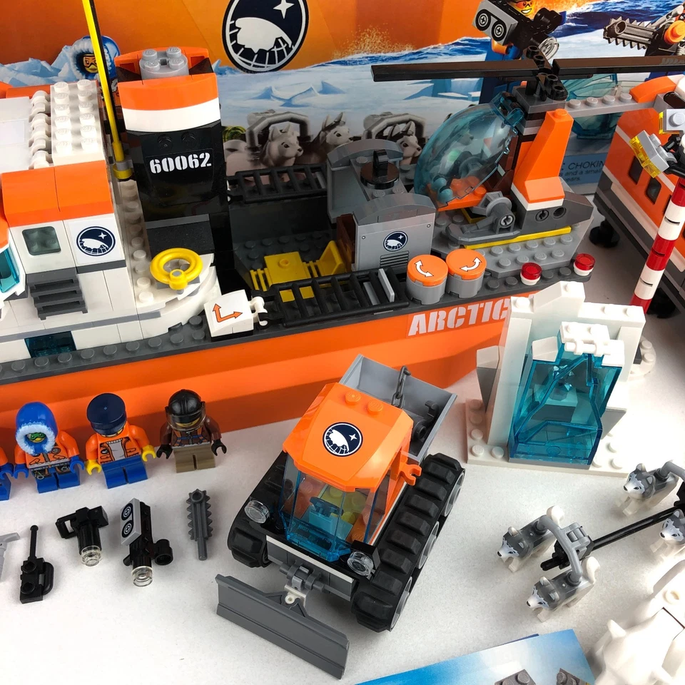 LEGO City Arctic Icebreaker 60062 Helicrane 60095 & Ice Crawler 60033 Manual Box - Image 4 of 4