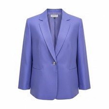 Tahari Arthur S. Levine Linen Blend Blazer Jacket Periwinkle Lavender Plus 22W
