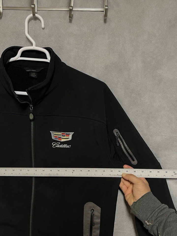 Cadillac Jacket Men L Black Gray Zip Fleece Lined Car Dealer Employee Softshell - Image 3 of 4