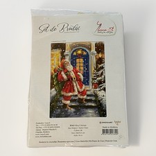 Luca-S Santa Claus Arrives at Door Christmas Counted Cross Stitch Kit 16 Aida