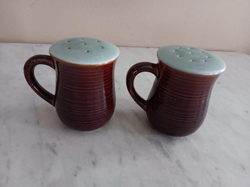 Red Wing Pottery Village Green Salt & Pepper Shakers (NO STOPPERS)