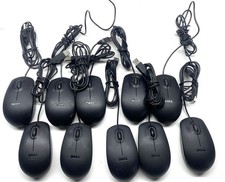 10 Pack lot Dell Optical Wired PC Computer Mouse USB 3 Button Scroll MS111-P