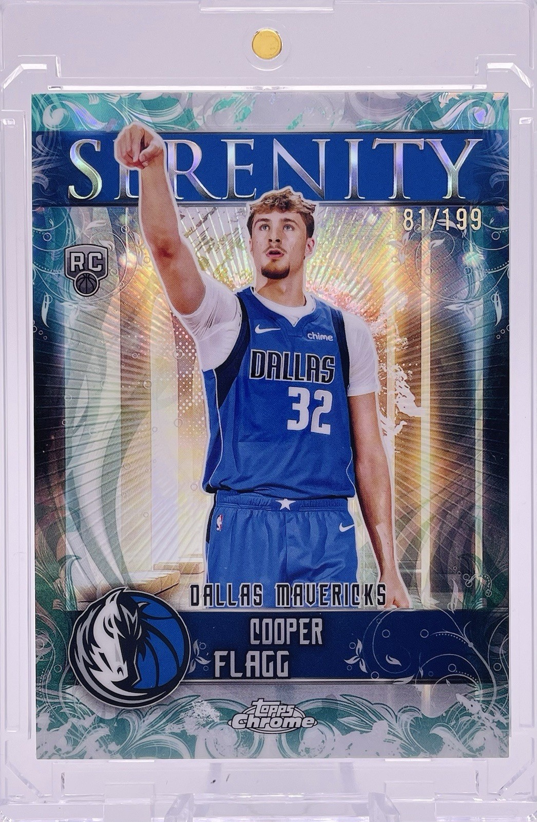 2025-26 Topps Chrome Cooper Flagg RC Rookie #SY-11 Serenity AQUA Refractor /199