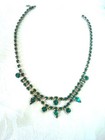 Choker Necklace With Green Rhinestones 15 In. KJ — photo 2