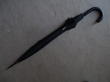 Totes czarne Eco-brella crook parasole 33" długie 41" baldachim