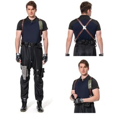 RE 4 Leon S.Kennedy Cosplay Costume Jacket Pants Halloween Fancy Dress Uniform