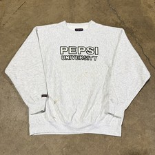 Vintage 90s Pepsi University Sweatshirt XL Gray Mens Jansport Crewneck Stitched