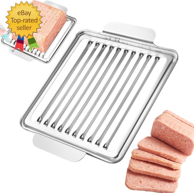 Luncheon Meat Slicer, 304 Stainless Steel Cutter for SPAM, 10 Slices