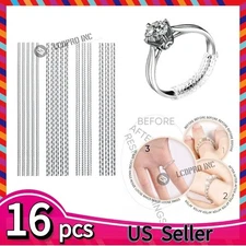 16Pcs Ring Size Adjuster Invisible Clear Sizer Jewelry Fit Guard Loose