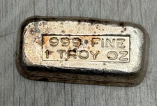 Vintage Jasco 1ozt+ .999+ Silver Pour Bar, Very Rare Pour Bar