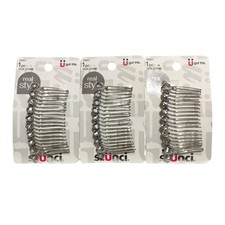 3x Scunci Rhinestone Side Comb Crystal Elegant Strong Hold Hair Comb