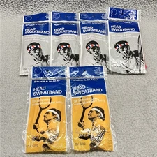 Vintage Bauer & Black Sweat Band Sweatband Head Band Lot of 6 Red and White